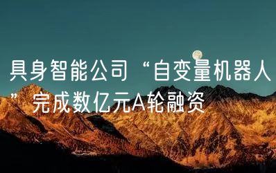 具身智能公司“自变量机器人”完成数亿元A轮融资(图1)