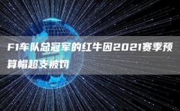 F1车队总冠军的红牛因2021赛季预算帽超支被罚