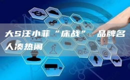  大S汪小菲“床战” 品牌名人凑热闹