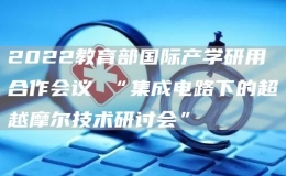 2022教育部国际产学研用合作会议 “集成电路下的超越摩尔技术研讨会”