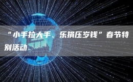 “小手拉大手、乐捐压岁钱”春节特别活动