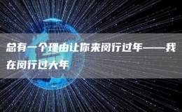 总有一个理由让你来闵行过年——我在闵行过大年