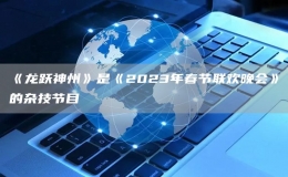 《龙跃神州》是《2023年春节联欢晚会》的杂技节目