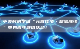 中关村科学城“元宵佳节·甜蜜成缘”单身青年联谊活动！