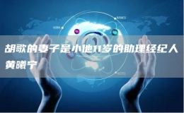 胡歌的妻子是小他11岁的助理经纪人黄曦宁