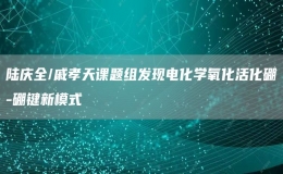 陆庆全/戚孝天课题组发现电化学氧化活化硼-硼键新模式