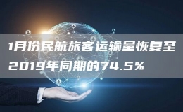 1月份民航旅客运输量恢复至2019年同期的74.5%