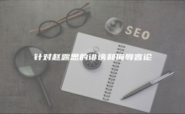 针对赵露思的诽谤和侮辱言论