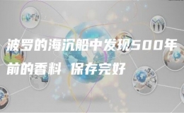 波罗的海沉船中发现500年前的香料 保存完好
