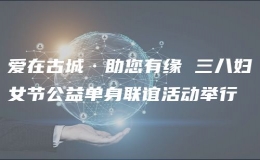 爱在古城·助您有缘 三八妇女节公益单身联谊活动举行 