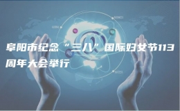 阜阳市纪念“三八”国际妇女节113周年大会举行