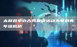 太和县举办古风联谊活动为单身青年搭鹊桥