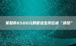 ​某超市6500元的管培生岗位被“哄抢”