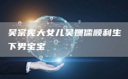 吴宗宪大女儿吴姗儒顺利生下男宝宝