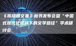 《陈晓明文集》新书发布会暨“中国式现代化视域下的文学路径”学术研讨会