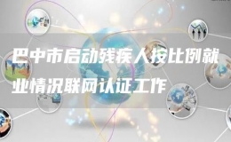 巴中市启动残疾人按比例就业情况联网认证工作