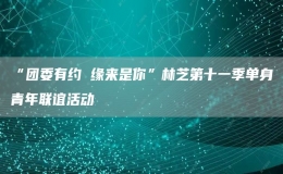 “团委有约 缘来是你”林芝第十一季单身青年联谊活动