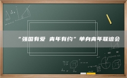 “强国有爱 青年有约”单身青年联谊会