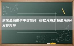 京东金融携手平安信托 15亿元京东白条ABN发行完毕