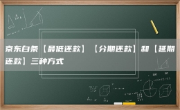 京东白条【最低还款】【分期还款】和【延期还款】三种方式