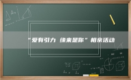 “爱有引力 缘来是你”相亲活动