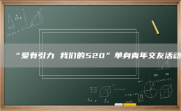 “爱有引力 我们的520”单身青年交友活动