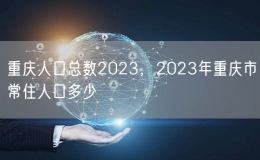 重庆人口总数2023，2023年重庆市常住人口多少