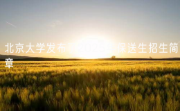 北京大学发布了2025年保送生招生简章