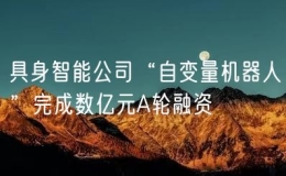 具身智能公司“自变量机器人”完成数亿元A轮融资