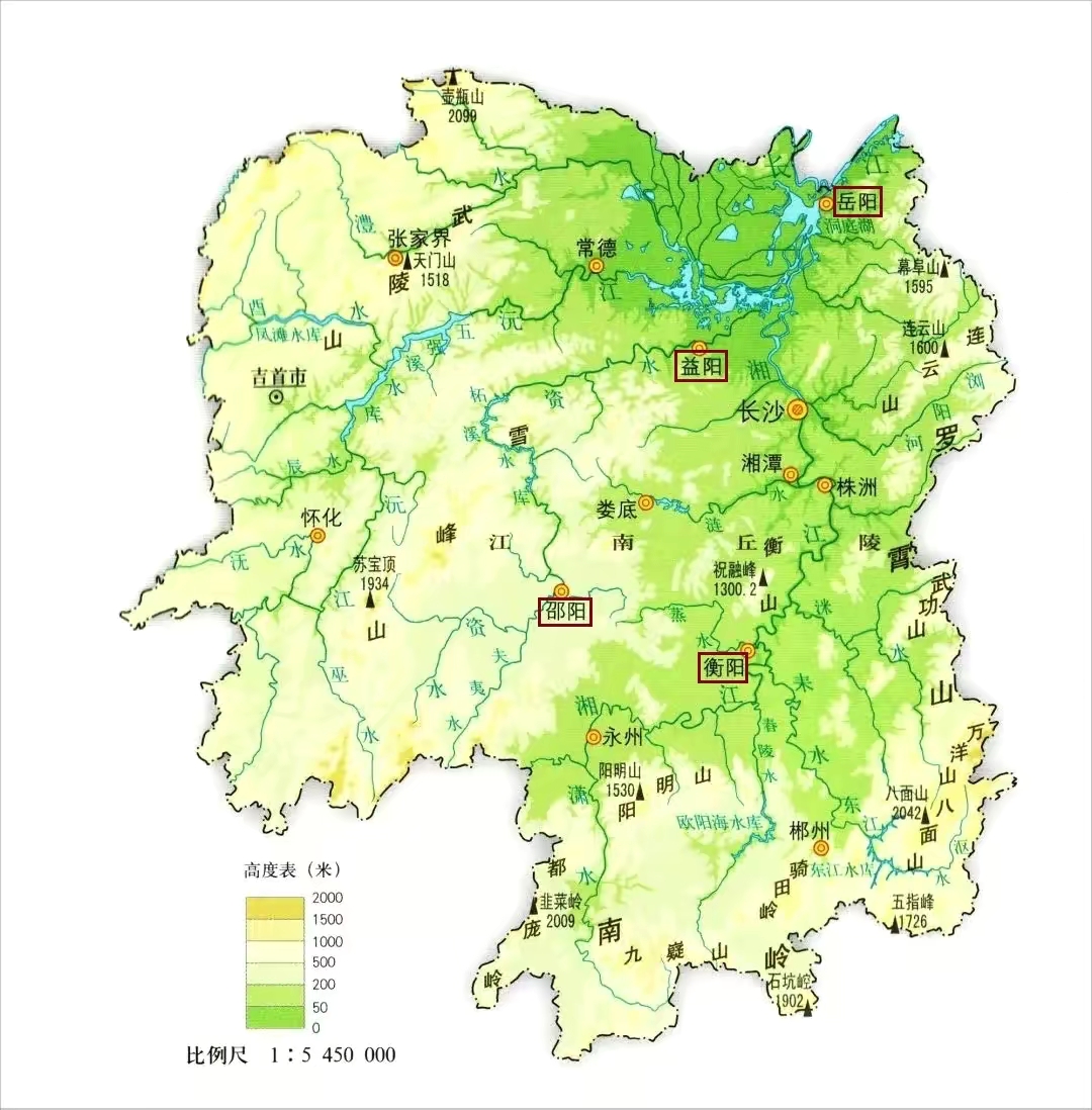 湖南省四大水系图片